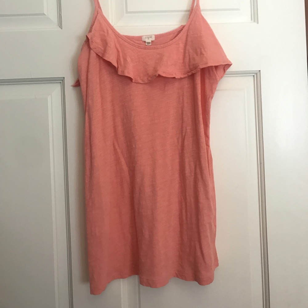 J Crew • coral top with ruffle